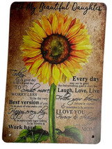 My Beautiful Daughter Sunflower License Metal Plate Sign - £11.67 GBP