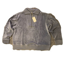 Universal Thread Blue Gray Velvety Quarter Zip Sweatshirt Pullover NWT S... - £15.83 GBP