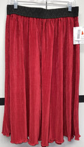 NWT LuLaRoe Large SOLID True Red JILL Narrow Pleated Accordion Skirt Christmas - £33.18 GBP