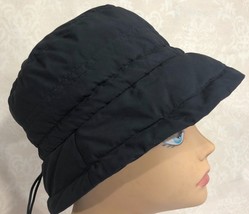 Poly Black Bucket Fashion Cap Hat One Size String Adjustable - £10.67 GBP