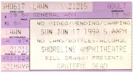 Grateful Dead Concert Ticket Stub June 17 1990 Mountain View California - $34.89
