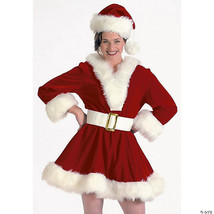 Adult Women s Burgundy Velvet Perky Pixie Mrs. Dress Costume - €162,20 EUR