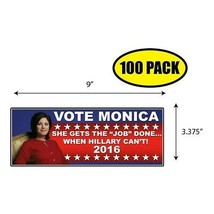 100 Pack 3.37&quot;x9&quot; Monica Sticker Decal Humor Funny Gift Political Hilary BS0402 - £63.53 GBP