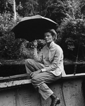 Katharine Hepburn In The African Queen Holding Umbrella On Boat 16X20 Ca... - $69.99