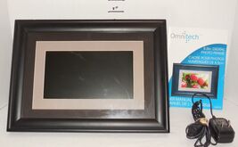 Omnitech 8.5 in Digital Photo Frame black wood with black/beige Matte in... - $35.65