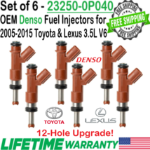 OEM x6 Denso 12-Hole Upgrade Fuel Injectors for 2005-2015 Toyota &amp; Lexus 3.5L V6 - £97.72 GBP