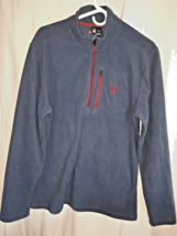 Men&#39;s Spyder Blue Fleece Jacket Large Pullover I - $13.83