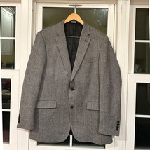 JOS A BANK mens Black white  wool HERRINGBONE sport coat suit jacket bla... - $49.39
