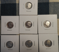 1992 1993 1994 1995 1996 1997 1998 S PROOF ROOSEVELT 90% Silver DIMES 7 coin - £35.39 GBP