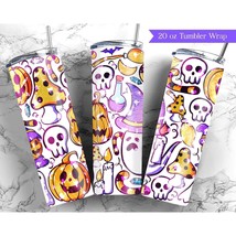 20oz Skinny Tumbler Sublimation Design Png, Halloween Tumbler Wrap Design - £2.36 GBP