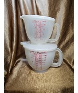 Vintage Tupperware Mix N Store 8 Cup 2 Qt  &amp; 4 Cup 1 Qt Pitchers with Li... - €33,62 EUR