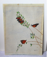 vintage 1971 D. Lind berg signed Monarch Butterfly painting - $106.24