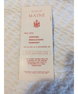 State Of Maine 1969-1970 Hunting Regulations Summery Brochure - $9.43 CAD