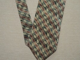 Brooks Brothers Makers Neck Tie/Necktie Silk beige green red stripes 56&quot;... - $15.75