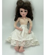 Porcelain Doll Long Dark Ringlets Slip Underwear No Dress 18&quot; Eyes Open ... - $12.57