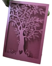 Burgundy Red Tree wedding invitations,Invitation cards,Laser Cut wedding cards - £43.00 GBP