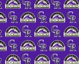 Cotton Colorado Rockies on Purple MLB Baseball Sports Fabric Print BTY D... - £11.15 GBP