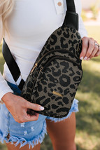 Leopard Print PU Sling Bag - $10.24