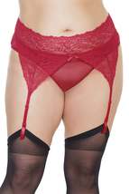Coquette - Plus Size Lace Crotchless Garter Panty - £12.78 GBP