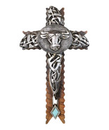 Rustic Western Cowboy Silver Concho Bull Cow With Tooled Knotwork Wall C... - $35.62 CAD