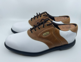 Footjoy Golf Shoes Men 11.5 Superlites Oxford Saddle Soft Spike Brown Wh... - £32.56 GBP