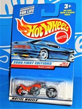 Hot Wheels 2000 First Editions #36 Blast Lane Motorcycle Mtflk Orange 2000 Board - £1.55 GBP