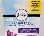 Febreze Vacuum Bags Premium Allergen Filtration 3 Pack Hoover Y/Z Upright - $9.00
