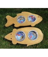 Cat Feeder MOUSE or FISH Elevated Wood Steel Bowl Dish Stand Amish Handm... - $788.01 MXN+