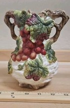 Vintage Kaldun &amp; Bogle Grape Vine Ceramic  Vase Vine Handle, Shows Wear - $47.38