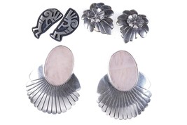 3 Pairs Vintage Navajo/Hopi Sterling earrings - $173.25