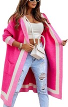 Oversized Hooded Long Cardigan with Pockets - £52.26 GBP