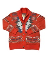 Cinch Medium Aztec Western Cardigan Sweater Red Shawl Collar Cowboy Knit... - $69.59