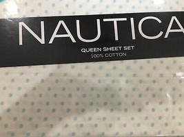 Nautica Sea Stars 4pc Queen Sheet Set Sea BLUE-WHITE 100% Cotton Nip - $108.89