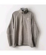 North Face Sweater Fleece Pullover Men’s Size Medium Beige Tan 1/4 Zip - £18.79 GBP