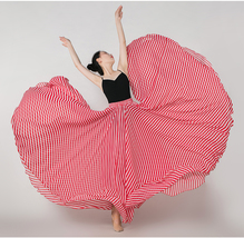 Red Striped Chiffon Skirt Summer Chiffon Skirt Outfit Plus Size Beach Skirts image 3