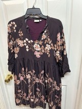 Sparitina 449 Maisie Empire Waist Dress Size L Brown Floral Flowy Fully ... - £59.31 GBP