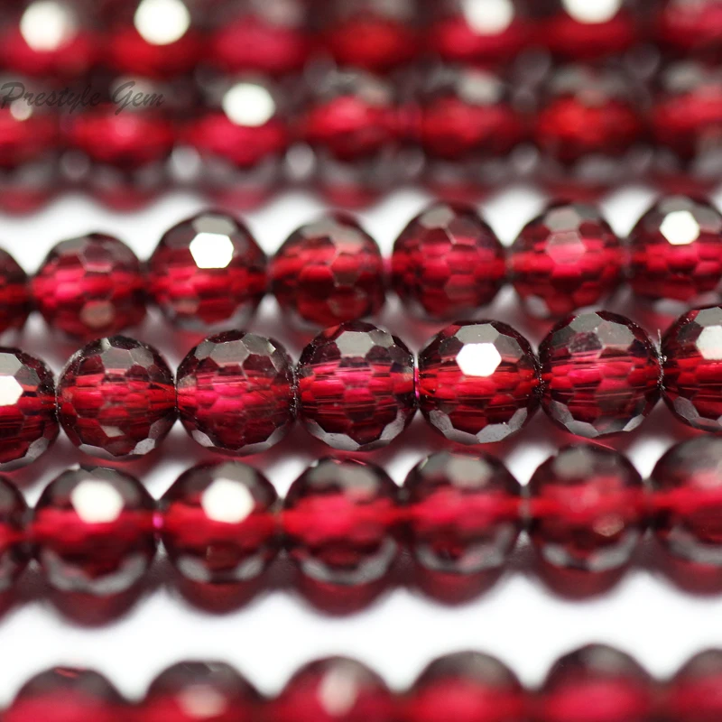 Wholesale Natural Top Grade A++++  Brazil Red Garnet  4mm Faceted Round Loose - £11.93 GBP+