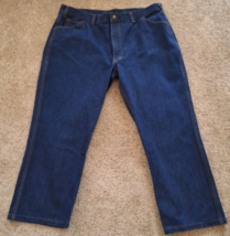 Vintage Saddle King Jeans Mens 38x25 Made in USA Dark Wash Denim - $15.52