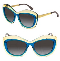 FENDI FF 0029S Transparent Blue Yellow Oversized Gradient Sunglasses 0029 - £140.12 GBP