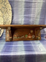 Large Vintage Solid Wood Wall Shelf 24&quot; Wide 9” Deep Farm House Barn Horse - £23.71 GBP