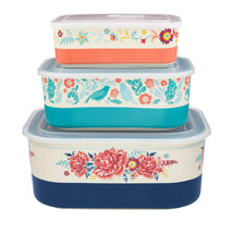 Pioneer Woman Keepsake Floral Ceramic Nesting Bowls Rectangle 6-pc Kitch... - £30.87 GBP