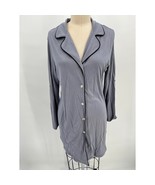 Cosabella Roll Tab Sleeve Sleep Shirt Pajamas Sz S Gray Long Sleeve Cott... - $35.28