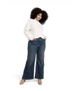 Nili Lotan Women&#39;s Plus Size  Jeans 16/18W Wide Leg Button sides  99% Co... - £42.64 GBP