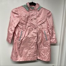 Rothschild Pink Dress Rain Jacket Trench Coat Button Front Hood Girl&#39;s S... - $15.84
