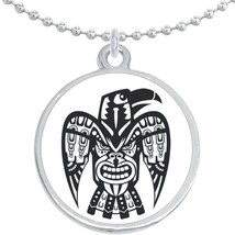 Tribal Bird Round Pendant Necklace Beautiful Fashion Jewelry - £8.43 GBP