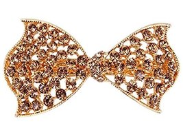Chic Champagne Butterfly Hair Barrette Rhinestones Hair Decoration,2.31.25''