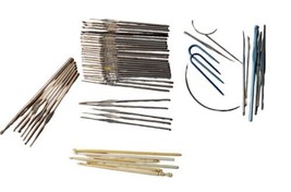 55 Piece MISC Vintage/Current Cotchet Hooks Lot Needles Steel Metal Bamboo Boye - $52.35