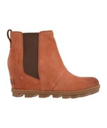 Sorel Women&#39;s Joan Of Arctic Wedge II Chelsea Boots Teak Brown Suede $22... - $98.99