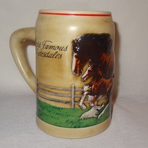 Budweiser World Famous Clydesdale Mare &amp; Foal Ceramarte Stein Tankard Mug 1988 - £25.55 GBP