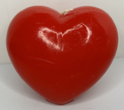 Vintage Valentine&#39;s Day Red Love Heart Decorative Candle 3.5&quot; SKU H401 - £14.89 GBP